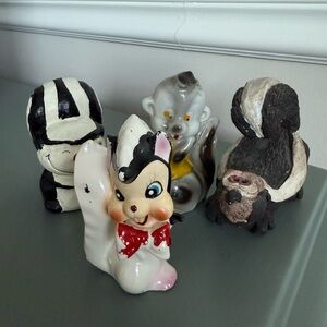 Bundle of 4 Vintage skunks
